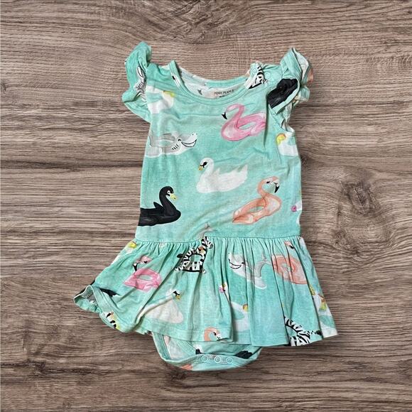Posh Peanut Lenny Cap-sleeve Skirted Bodysuit - Picture 1 of 3